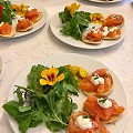 Dunowen Salad, home-cured salmon & blinis